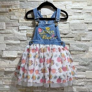 LITTLE Lass Queen Bee Overalls Skirt